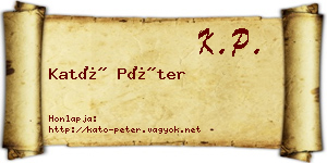 Kató Péter névjegykártya