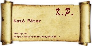 Kató Péter névjegykártya